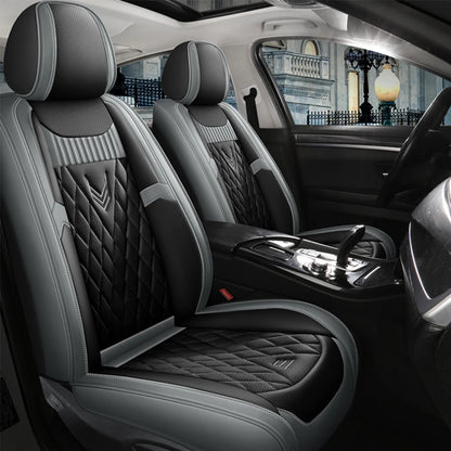 Leather Car Seat Covers Full Set - Universal PU Leather Auto Interior Protection