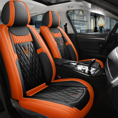 Leather Car Seat Covers Full Set - Universal PU Leather Auto Interior Protection