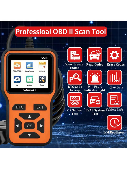 OBD2 Scanner V500 - Professional Car Diagnostic Tool with Engine Fault Code Reader