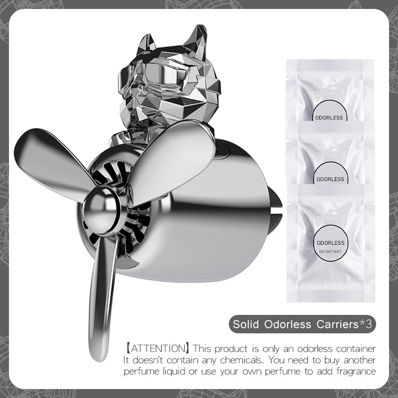 KLKLI Pilot Bulldog Car Air Freshener - DIY Perfume Propeller Vent Diffuser