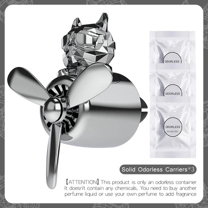 KLKLI Pilot Bulldog Car Air Freshener - DIY Perfume Propeller Vent Diffuser