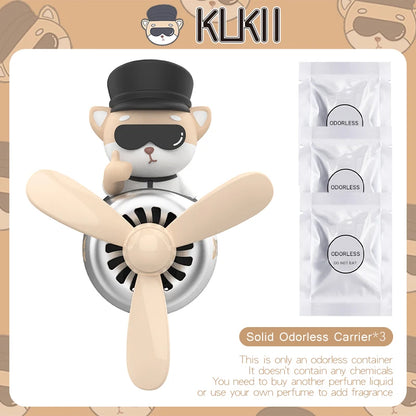 KLKLI Pilot Cat Car Air Freshener - DIY Perfume Propeller Vent Clip Diffuser