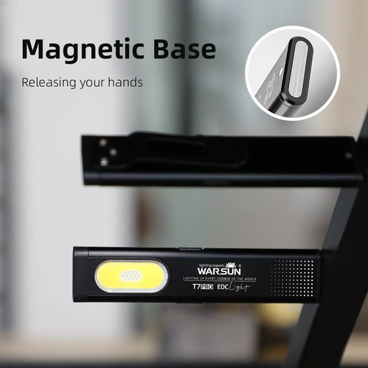 Warsun T7 LED Keychain Flashlight - 600Lm USB-C Rechargeable with Magnetic Base