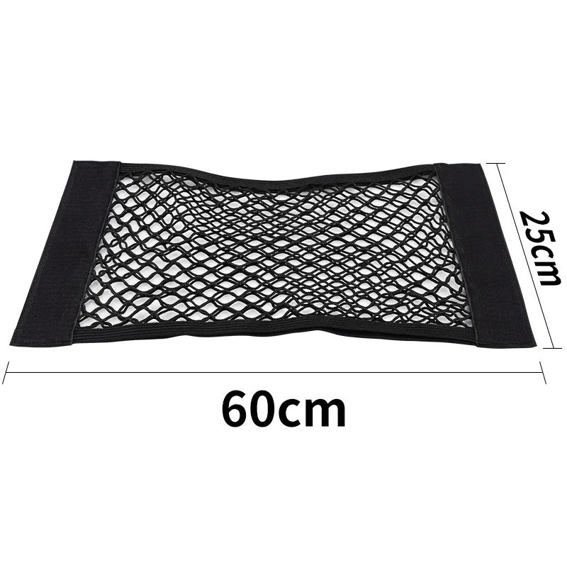 Car Storage Net Organizer - Universal Vehicle Cargo Mesh with Velcro Installation