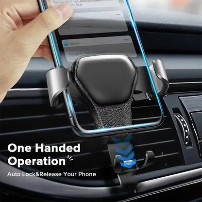 Gravity Car Phone Holder car Air Vent Clip Mount phone Stand Auto Locking Car GPS Navigation Bracket For iPhone Xiaomi Samsung