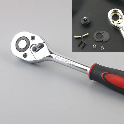 46-Piece Car Repair Tool Kit - Professional Mechanic Socket & Ratchet Set