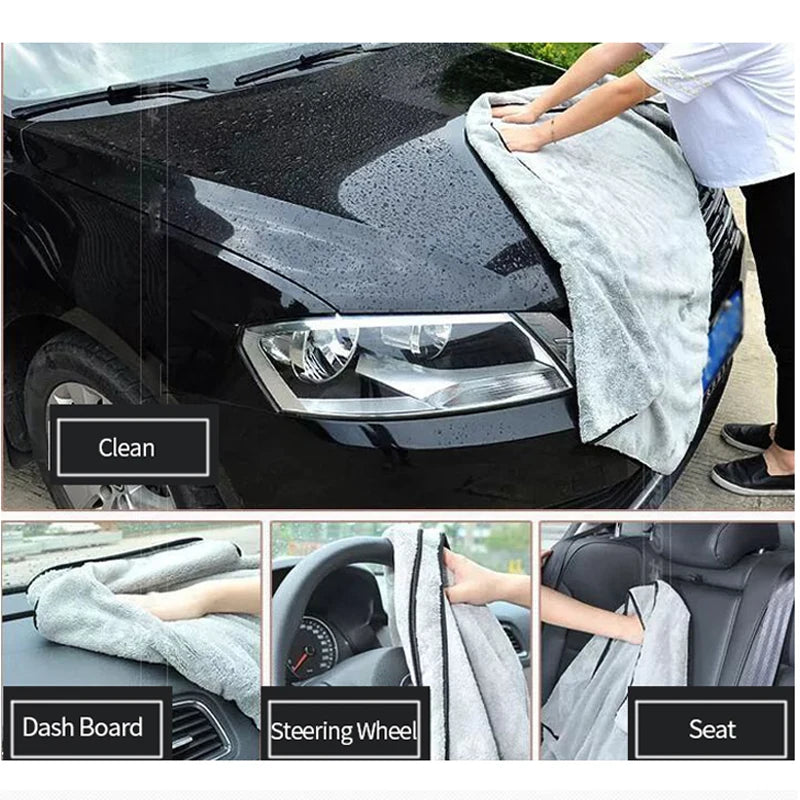 SEAMETAL Multi Sizes Car Microfiber Towel Upgraded Ultra-Soft Auto Drying Cleaning Cloth Super Absorbent Scratch-Free Towels