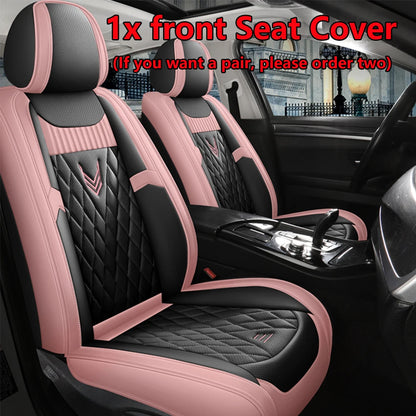 Leather Car Seat Covers Full Set - Universal PU Leather Auto Interior Protection