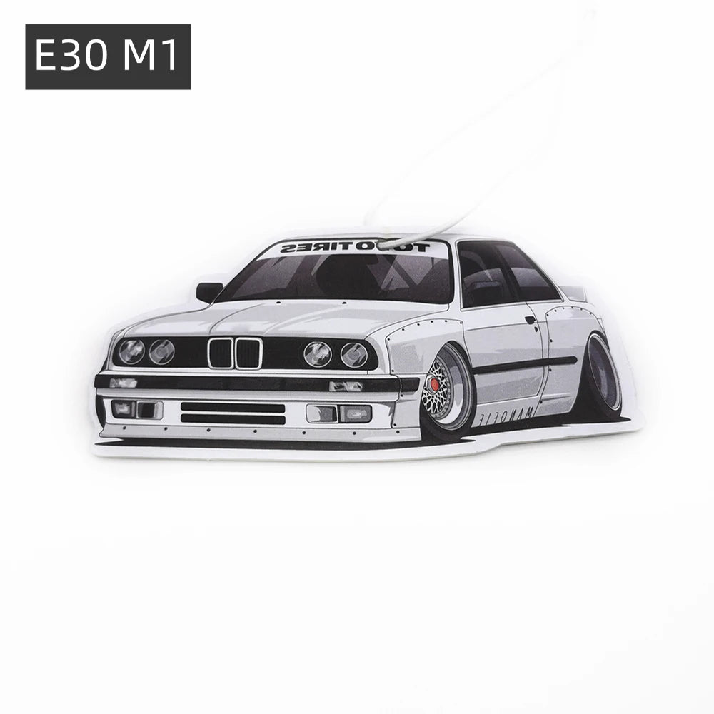 BMW Car Air Freshener Collection - Model-Specific Paper Pendants for Rearview Mirror