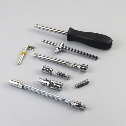 46-Piece Car Repair Tool Kit - Professional Mechanic Socket & Ratchet Set