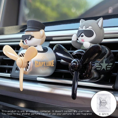 KLKLI Pilot Cat Car Air Freshener - DIY Perfume Propeller Vent Clip Diffuser