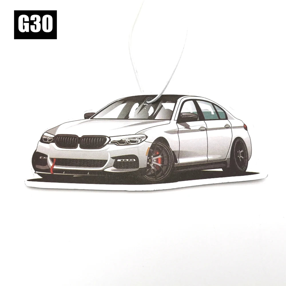 BMW Car Air Freshener Collection - Model-Specific Paper Pendants for Rearview Mirror