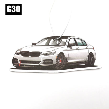 BMW Car Air Freshener Collection - Model-Specific Paper Pendants for Rearview Mirror