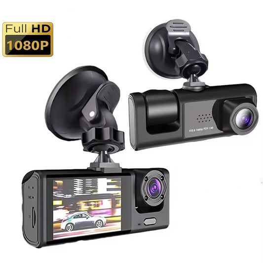 3-Camera Dash Cam System - 1080P HD with IR Night Vision & 2" IPS Screen