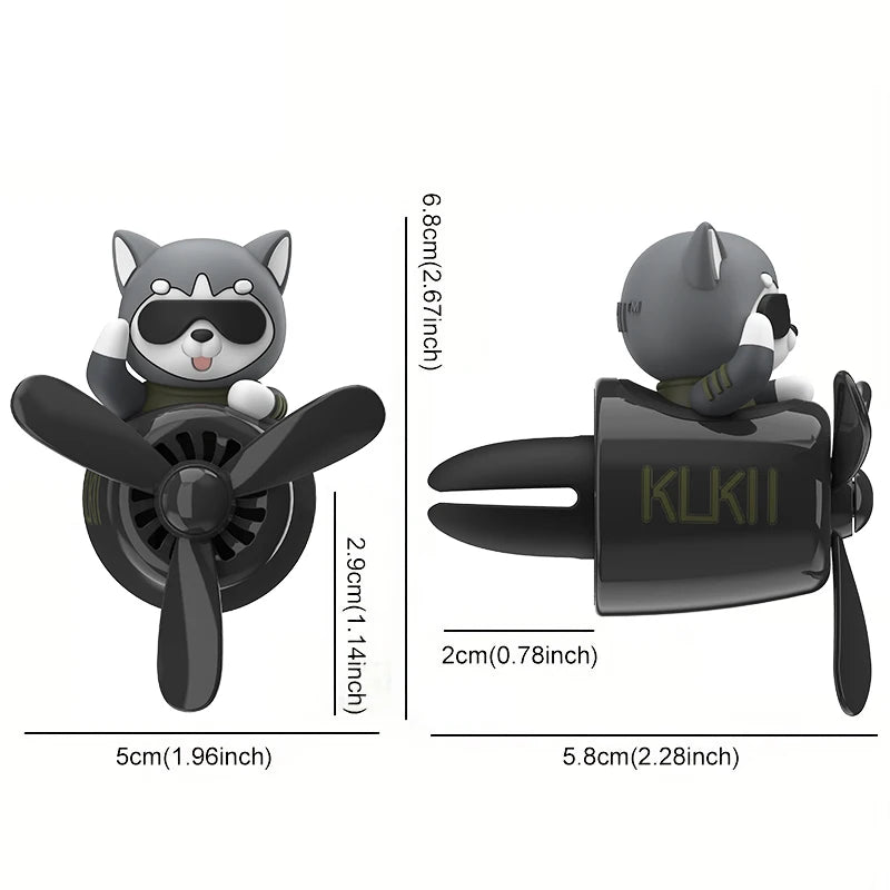 KLKLI Pilot Cat Car Air Freshener - DIY Perfume Propeller Vent Clip Diffuser
