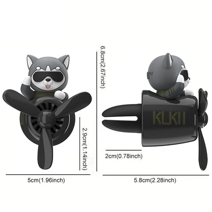 KLKLI Pilot Cat Car Air Freshener - DIY Perfume Propeller Vent Clip Diffuser