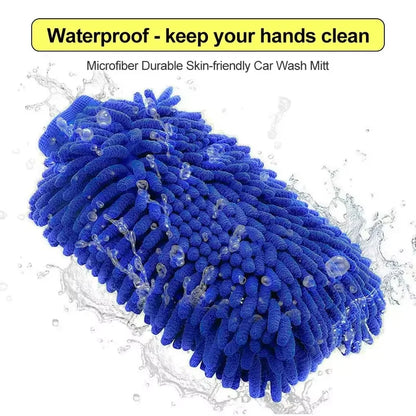 Chenille Car Wash Gloves - Ultra-Soft Microfiber Cleaning Mitts (1-2 Piece Set)