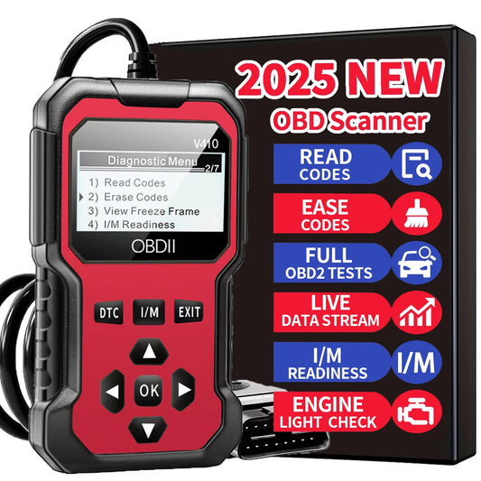 2025 OBD2 Scanner - Advanced Car Diagnostic Tool with Live Data Stream