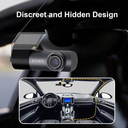 KAWA D5 2K Dash Camera - Voice Control DVR with Night Vision & WiFi APP Monitor