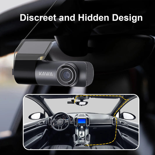 KAWA D5 2K Dash Camera - Voice Control DVR with Night Vision & WiFi APP Monitor