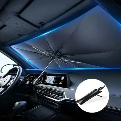 Car Sun Umbrella Shield Telescopic Umbrella Handle Sun Screen Front Block Protection Heat Insulation Can Be Bent Shading Curtain