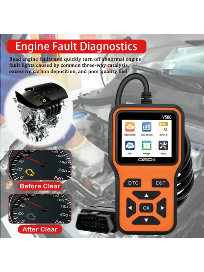 OBD2 Scanner V500 - Professional Car Diagnostic Tool with Engine Fault Code Reader