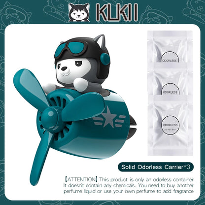KLKLI Pilot Cat Car Air Freshener - DIY Perfume Propeller Vent Clip Diffuser