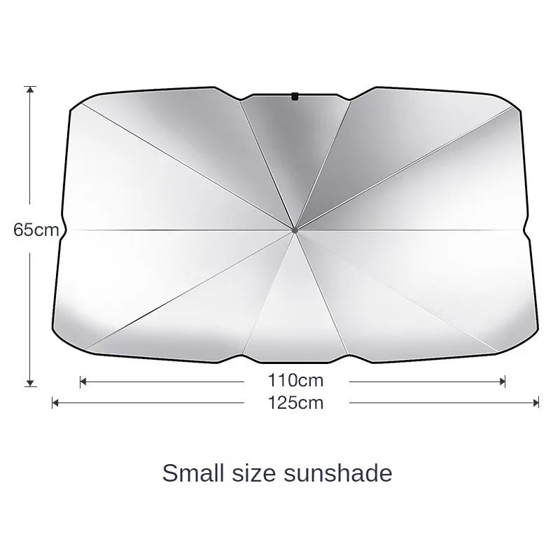 Car Front Window Sun Shade - UV Protection Windshield Sunshade with 10-Rib Structure