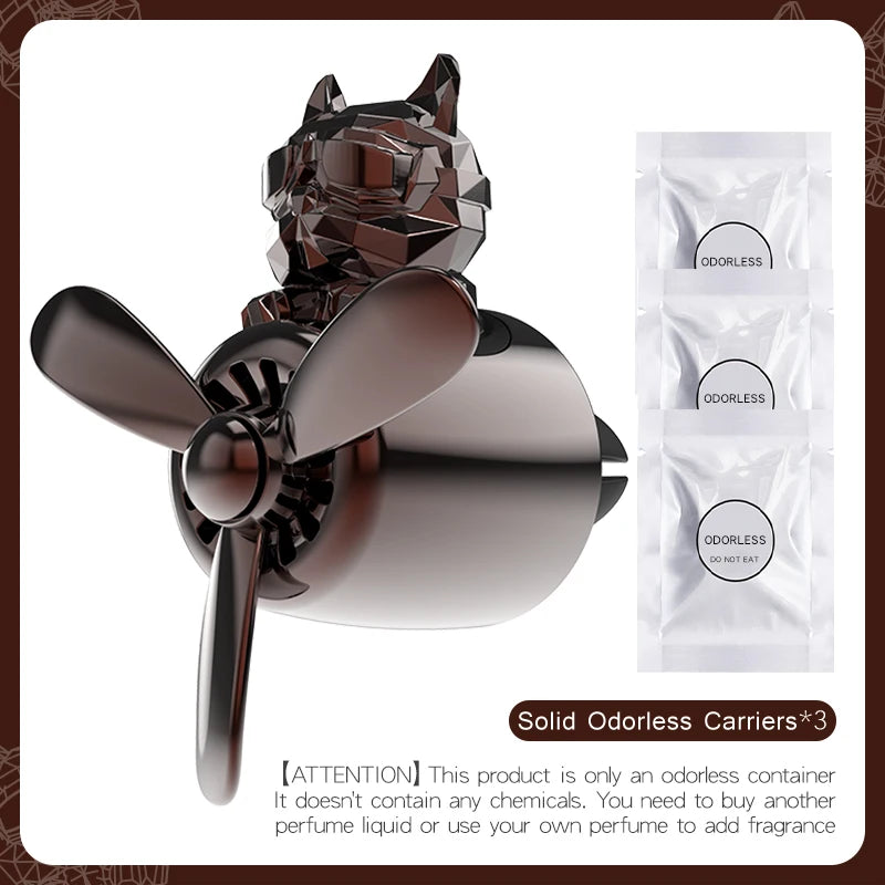 KLKLI Pilot Bulldog Car Air Freshener - DIY Perfume Propeller Vent Diffuser