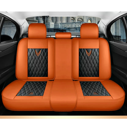 Leather Car Seat Covers Full Set - Universal PU Leather Auto Interior Protection