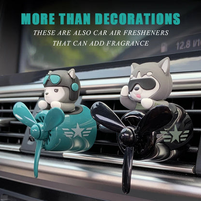 KLKLI Pilot Cat Car Air Freshener - DIY Perfume Propeller Vent Clip Diffuser