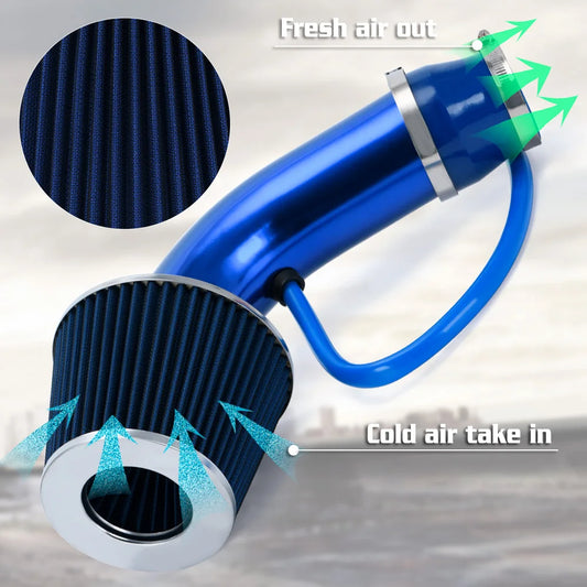 LZONE Universal 3" Cold Air Intake Kit - 76mm Aluminum Turbo Induction System