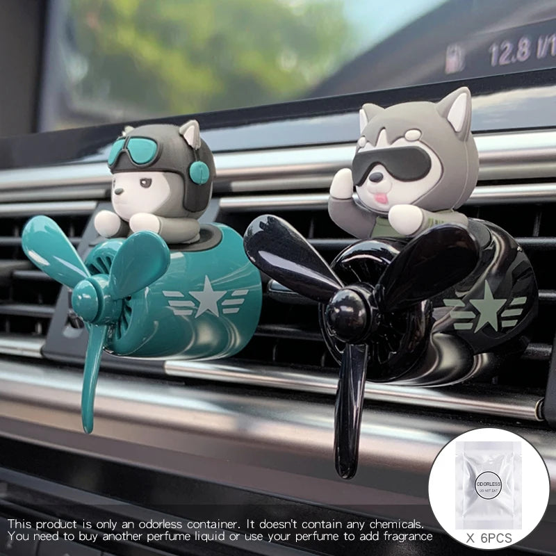 KLKLI Pilot Cat Car Air Freshener - DIY Perfume Propeller Vent Clip Diffuser