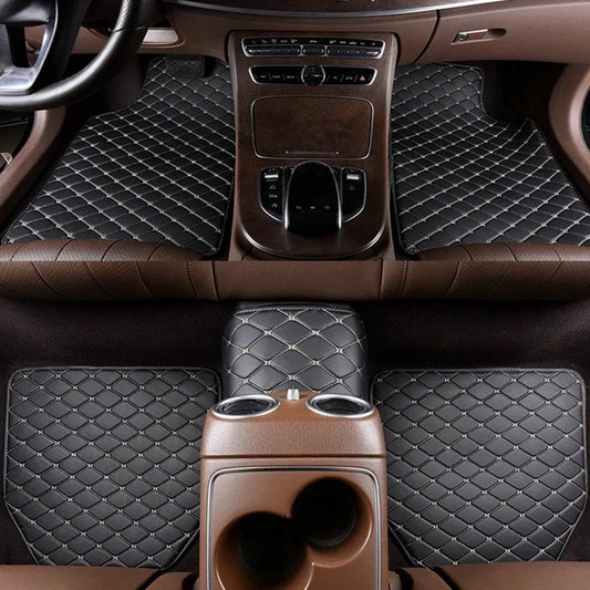5-Piece Universal PU Leather Car Floor Mats - Premium All-Season Protection