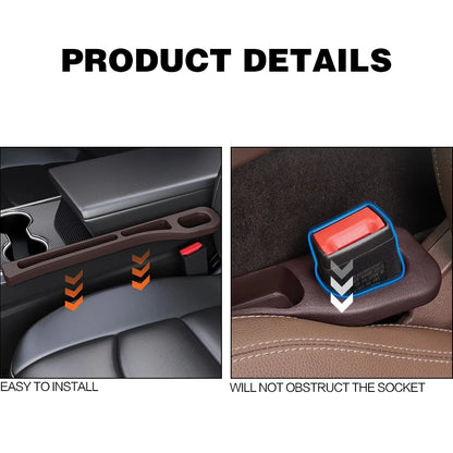 Car Seat Gap Filler 2-Piece Set - Console Organizer Storage Solution