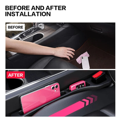 Car Seat Gap Filler 2-Piece Set - Console Organizer Storage Solution