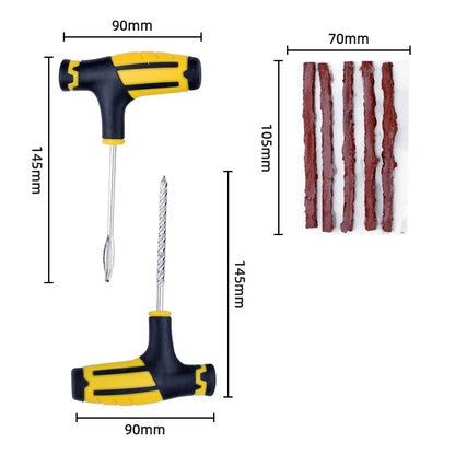 Car Tire Repair Kit - Emergency Puncture Plug Tools with Repair Strips