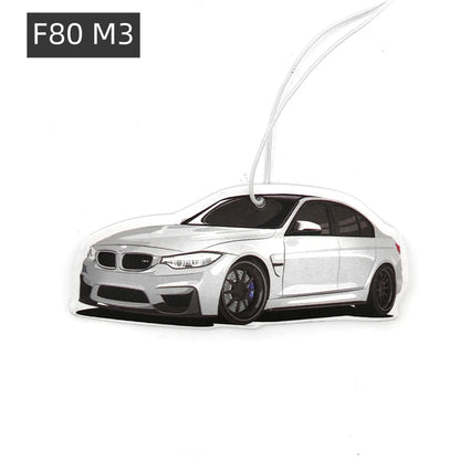 BMW Car Air Freshener Collection - Model-Specific Paper Pendants for Rearview Mirror