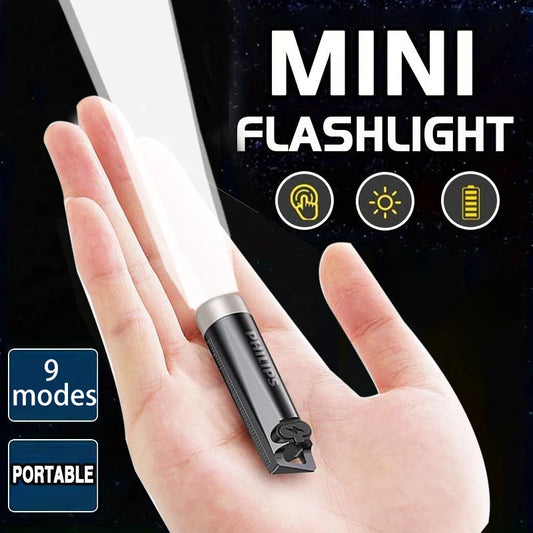 PHILIPS 2025 Super Bright EDC Flashlight - Rechargeable Mini Keychain Light