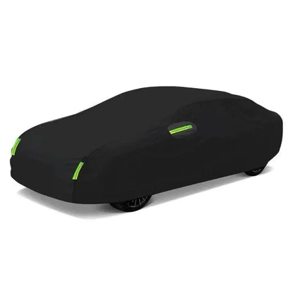 Black Car Cover with Reflective Strips - Universal Full Exterior Protection