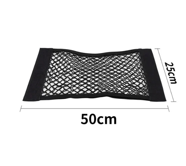 Car Storage Net Organizer - Universal Vehicle Cargo Mesh with Velcro Installation