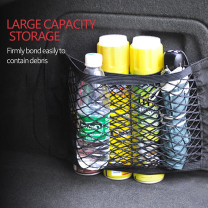 Car Storage Net Organizer - Universal Vehicle Cargo Mesh with Velcro Installation