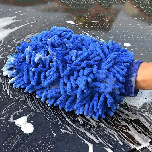 Chenille Car Wash Gloves - Ultra-Soft Microfiber Cleaning Mitts (1-2 Piece Set)
