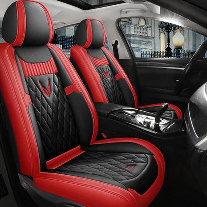 Leather Car Seat Covers Full Set - Universal PU Leather Auto Interior Protection