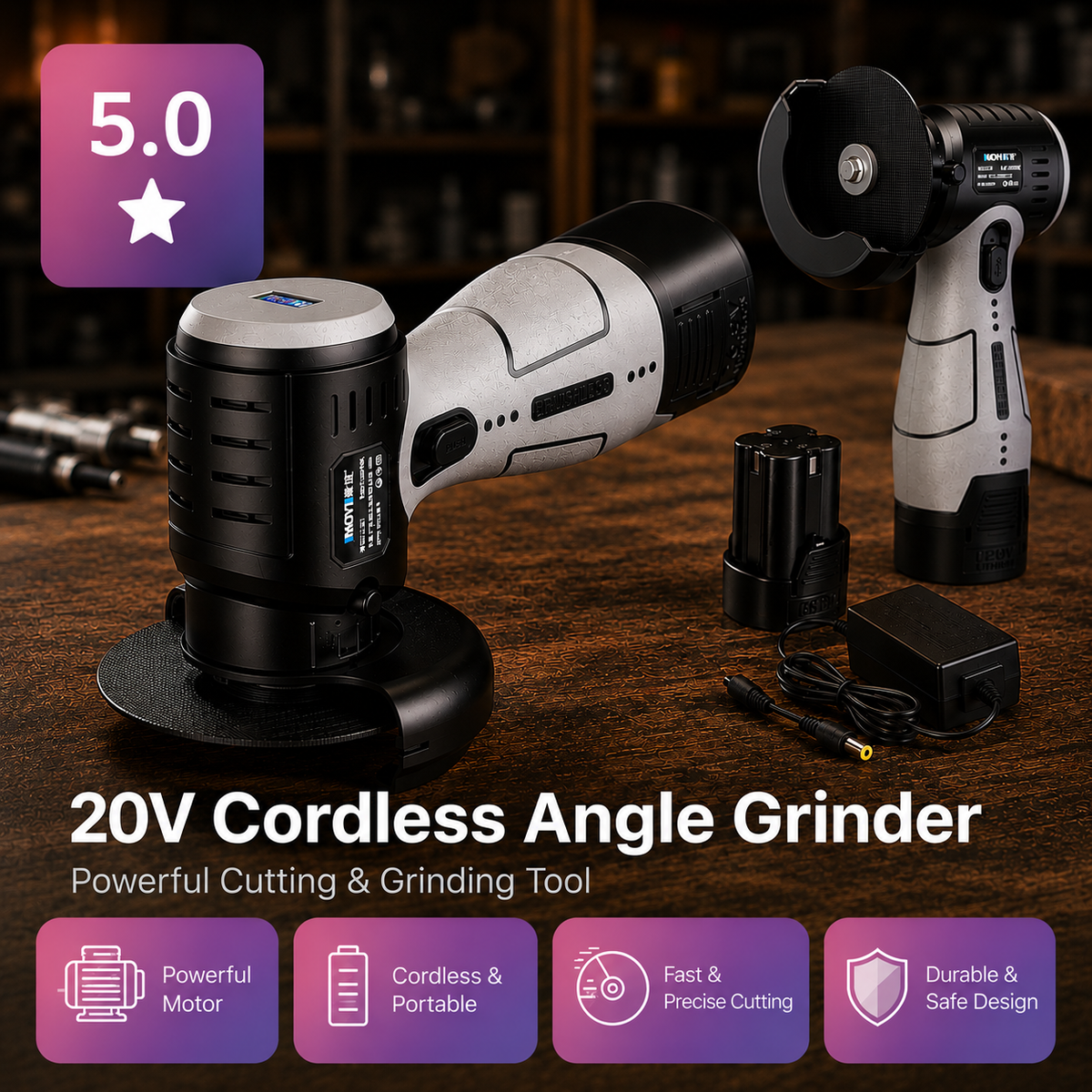 16.8V Brushless Mini Angle Grinder