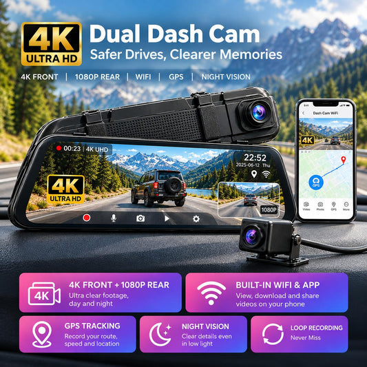 WOLFBOX M40 Mirror Dash Cam