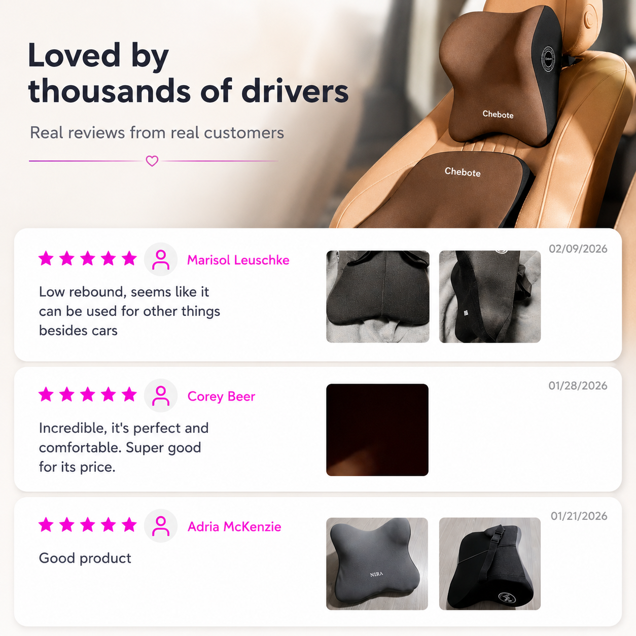 Ergonomic Car Neck & Back Cushion Set