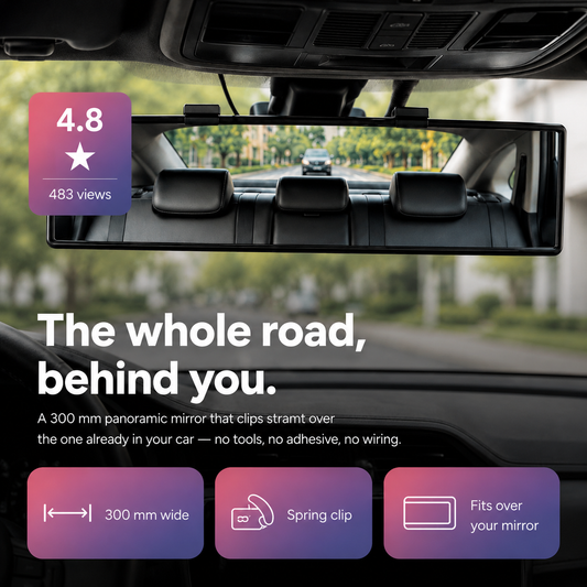 Panoramic Clip-On Rearview Mirror