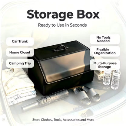 Collapsible PU Leather Trunk Organizer