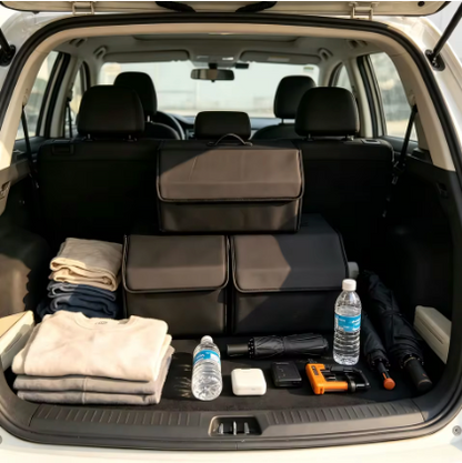 Collapsible PU Leather Trunk Organizer